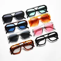 Casual Simple Style Solid Color Leopard Ac Polygon Full Frame Women's Sunglasses main image 5
