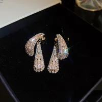 1 Pair Simple Style Classic Style Solid Color Inlay Copper Rhinestones Ear Studs sku image 1