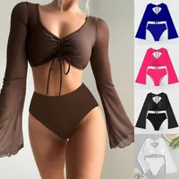 Women's Solid Color 2 Pieces Set Tankinis Swimwear main image 1