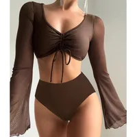 Women's Solid Color 2 Pieces Set Tankinis Swimwear main image 5