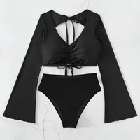 Women's Solid Color 2 Pieces Set Tankinis Swimwear main image 3