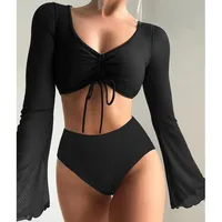 Women's Solid Color 2 Pieces Set Tankinis Swimwear main image 2