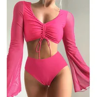 Women's Solid Color 2 Pieces Set Tankinis Swimwear sku image 8