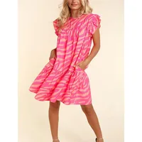 Women's Regular Dress Vacation Round Neck Short Sleeve Waves Above Knee Holiday Daily Date main image 1