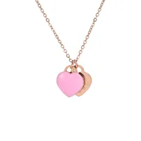 Titanium Steel 18K Gold Plated Casual Plating Heart Shape Acrylic Bracelets Necklace main image 4