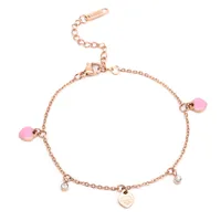 Titanium Steel 18K Gold Plated Casual Plating Heart Shape Acrylic Bracelets Necklace main image 5