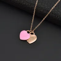 Titanium Steel 18K Gold Plated Casual Plating Heart Shape Acrylic Bracelets Necklace main image 2