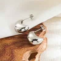1 Pair Casual Simple Style Commute Round Solid Color Plating 304 Stainless Steel 18K Gold Plated Ear Studs sku image 2
