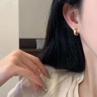 1 Pair Simple Style Classic Style Solid Color Titanium Steel Earrings main image 2