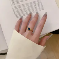 Titanium Steel Simple Style Classic Style Inlay Solid Color Zircon Rings main image 4