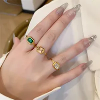 Titanium Steel Simple Style Classic Style Inlay Solid Color Zircon Rings main image 3