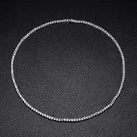 925 Sterling Silver Moissanite GRA Certificate Inlay Geometric Necklace sku image 11
