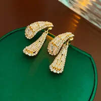 1 Pair Simple Style Classic Style Solid Color Inlay Copper Rhinestones Ear Studs main image 3