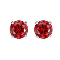 1 Pair 925 Sterling Silver Moissanite Geometric Ear Studs main image 5