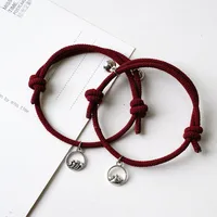 Wholesale Jewelry Simple Style Classic Style Commute Waves Alloy Rope Braid Drawstring Bracelets sku image 1