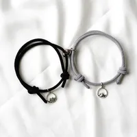 Wholesale Jewelry Simple Style Classic Style Commute Waves Alloy Rope Braid Drawstring Bracelets sku image 5