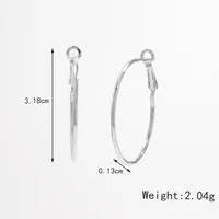 1 Pair White Gold Plated 925 Sterling Silver Zircon Semicircle Round Earrings sku image 3