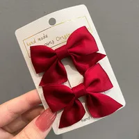 Girl'S Sweet Korean Style Bow Knot Cloth Metal Hair Clip main image 2
