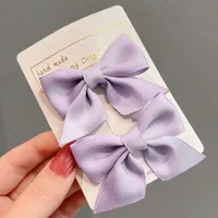Girl'S Sweet Korean Style Bow Knot Cloth Metal Hair Clip sku image 3