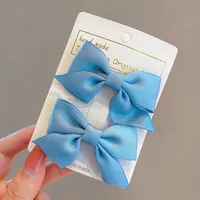 Girl'S Sweet Korean Style Bow Knot Cloth Metal Hair Clip sku image 7