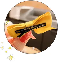 Girl'S Sweet Korean Style Bow Knot Cloth Metal Hair Clip main image 4