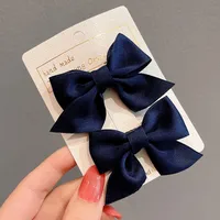 Girl'S Sweet Korean Style Bow Knot Cloth Metal Hair Clip sku image 2