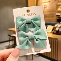 Girl'S Sweet Korean Style Bow Knot Cloth Metal Hair Clip sku image 6