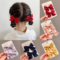 Girl'S Sweet Korean Style Bow Knot Cloth Metal Hair Clip main image 5