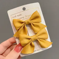 Girl'S Sweet Korean Style Bow Knot Cloth Metal Hair Clip sku image 4