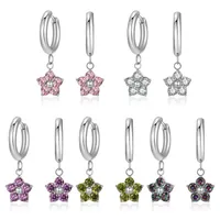 1 Pair Simple Style Classic Style Flower Inlay 304 Stainless Steel Zircon Drop Earrings main image 3