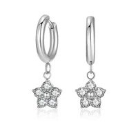 1 Pair Simple Style Classic Style Flower Inlay 304 Stainless Steel Zircon Drop Earrings sku image 3
