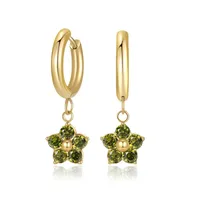 1 Pair Simple Style Classic Style Flower Inlay 304 Stainless Steel Zircon Drop Earrings sku image 6