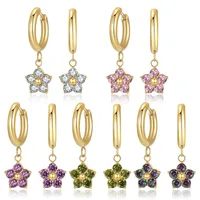 1 Pair Simple Style Classic Style Flower Inlay 304 Stainless Steel Zircon Drop Earrings main image 2