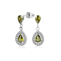 1 Pair Simple Style Classic Style Water Droplets Inlay 304 Stainless Steel Zircon Drop Earrings sku image 6