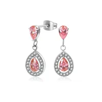 1 Pair Simple Style Classic Style Water Droplets Inlay 304 Stainless Steel Zircon Drop Earrings sku image 3