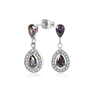 1 Pair Simple Style Classic Style Water Droplets Inlay 304 Stainless Steel Zircon Drop Earrings sku image 4