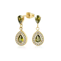 1 Pair Simple Style Classic Style Water Droplets Inlay 304 Stainless Steel Zircon Drop Earrings sku image 7