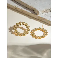 1 Pair Beach Simple Style Classic Style Solid Color Plating 304 Stainless Steel 18K Gold Plated Earrings main image 4