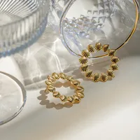 1 Pair Beach Simple Style Classic Style Solid Color Plating 304 Stainless Steel 18K Gold Plated Earrings main image 5