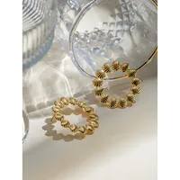 1 Pair Beach Simple Style Classic Style Solid Color Plating 304 Stainless Steel 18K Gold Plated Earrings main image 2