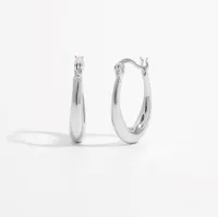 1 Pair White Gold Plated 925 Sterling Silver Zircon Semicircle Round Earrings main image 2