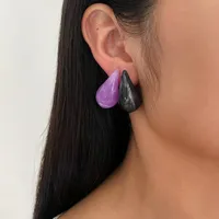 1 Pair IG Style Simple Style Water Droplets Arylic 18K Gold Plated Ear Studs main image 5