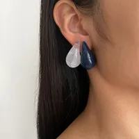 1 Pair IG Style Simple Style Water Droplets Arylic 18K Gold Plated Ear Studs main image 6