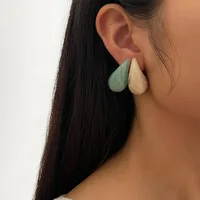 1 Pair IG Style Simple Style Water Droplets Arylic 18K Gold Plated Ear Studs main image 3