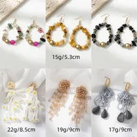 1 Pair Simple Style Classic Style Color Block Beaded Arylic Alloy Drop Earrings main image 8