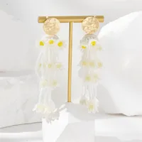 1 Pair Simple Style Classic Style Color Block Beaded Arylic Alloy Drop Earrings main image 7