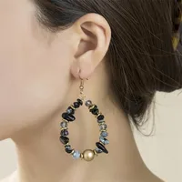 1 Pair Simple Style Classic Style Color Block Beaded Arylic Alloy Drop Earrings main image 4