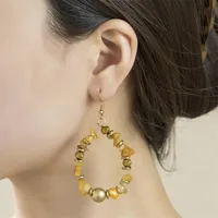 1 Pair Simple Style Classic Style Color Block Beaded Arylic Alloy Drop Earrings main image 3