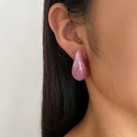 1 Pair IG Style Simple Style Water Droplets Arylic 18K Gold Plated Ear Studs sku image 9