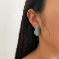 1 Pair IG Style Simple Style Water Droplets Arylic 18K Gold Plated Ear Studs sku image 10